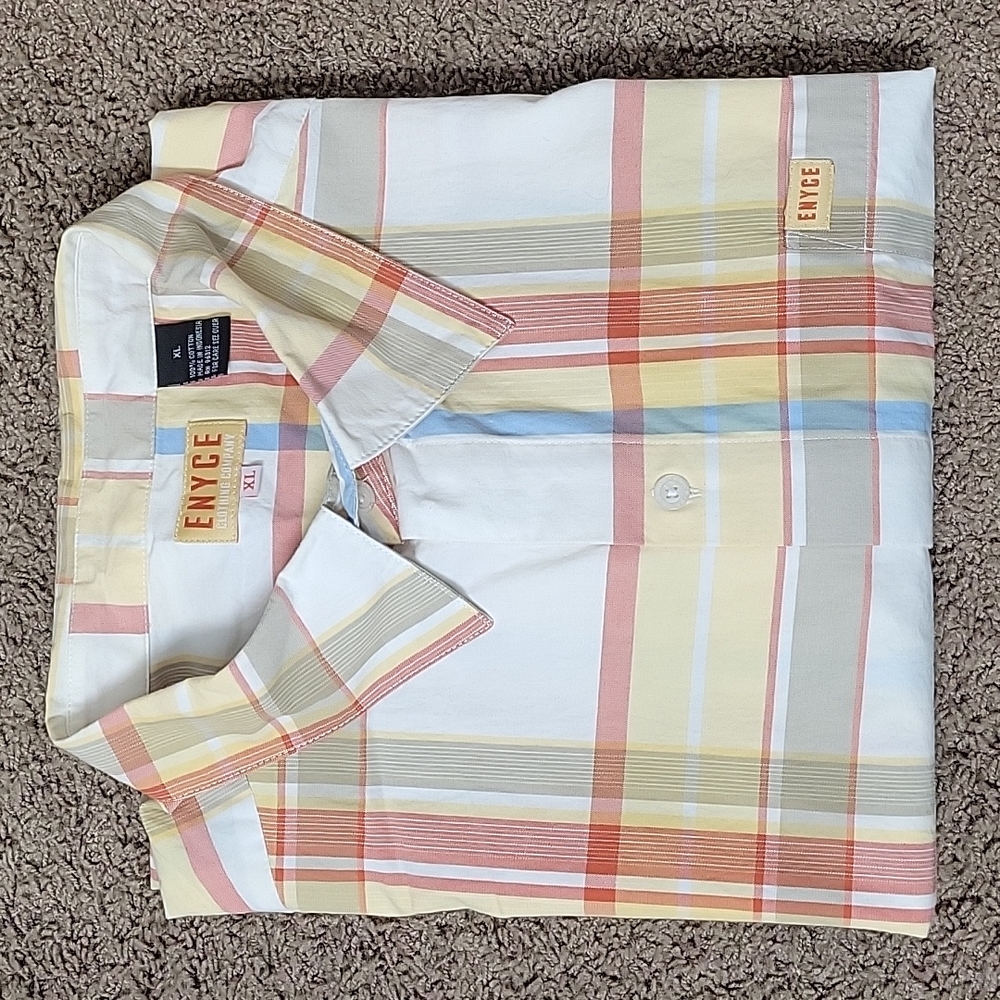 Enyce Clothing Shirt Plaid Short Sleeve Button Up